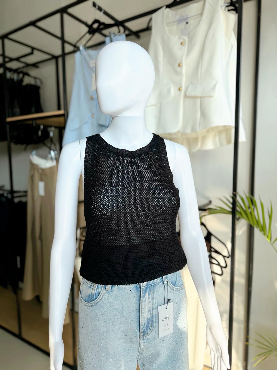 Black Crochet Top