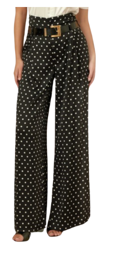 PANTALON NEGRO CON PUNTOS BLANCOS