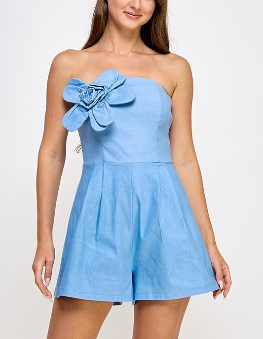 ROMPER STRAPLESS DENIM