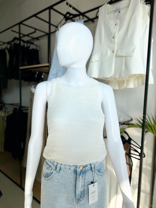 White Crochet Top